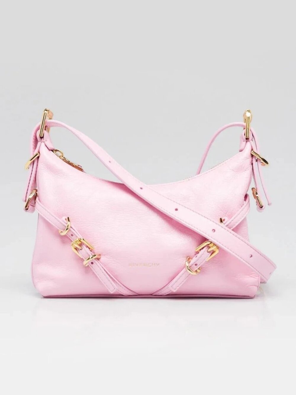 Givenchy Pink Leather Mini Voyou Hobo Bag - Picture 1 of 12